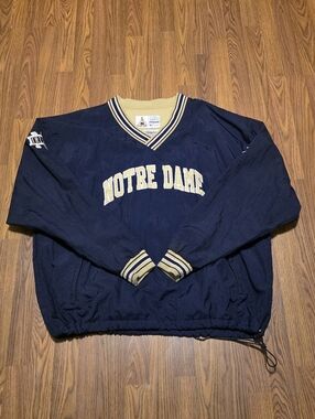 Vintage 90s Champion Notre Dame Fighting Irish Spellout Pullover Jacket Mens XXL